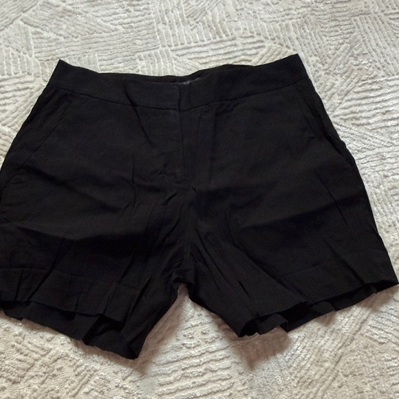 Theory Black Tailored Linen Shorts - Picture 1 of 3